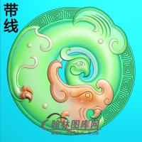 仿古龙凤平安扣精雕图(PAK-144)