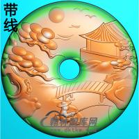 钓鱼平安扣精雕图(PAK-166)