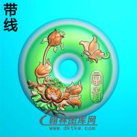 牡丹平安扣精雕图(PAK-170)