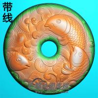 鱼平安扣精雕图(PAK-175)