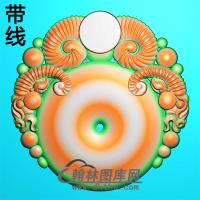 羊头平安扣精雕图(PAK-215)