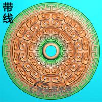 仿古纹平安扣精雕图(PAK-240)
