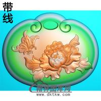 蝴蝶牡丹长命锁精雕图平安锁精雕图(CMS-134))