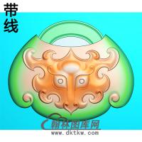 兽头长命锁精雕图(CMS-141)