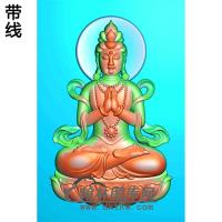 46牌双手合十坐莲拜观音菩萨精品挂件精雕图（ZGY-148)