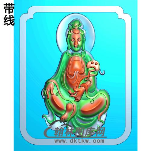 仿古观音菩萨牌精品挂件精雕图（ZGY-153)