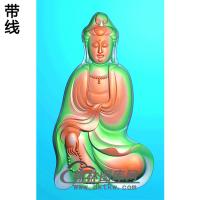 念珠坐观音挂件精雕图（ZGY-334)
