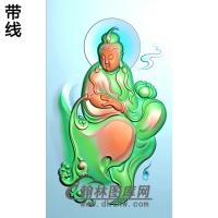 观音持瓶挂件精雕图（ZGY-340)