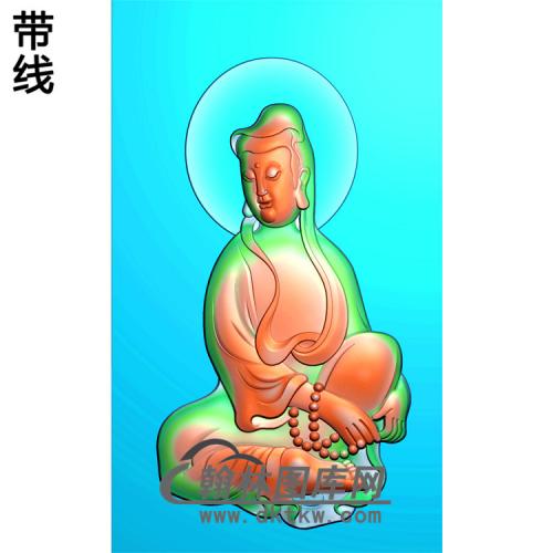 观音菩萨坐像精品挂件精雕图（ZGY-213)