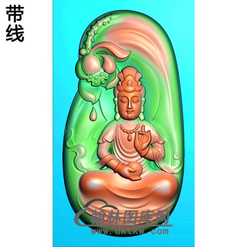 莲花坐观音菩萨精品挂件精雕图（ZGY-321)