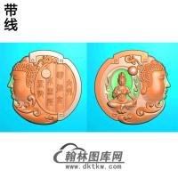 双面观音菩萨精品挂件精雕图（ZGY-360)