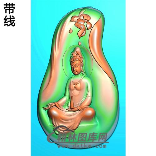 随形莲花滴水拜观音精品挂件精雕图（ZGY-363)