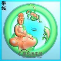 圆牌观音菩萨精品挂件精雕图（ZGY-377)