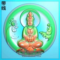 圆形观音件精雕图（ZGY-375)