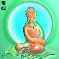 坐相观音菩萨精品挂件精雕图（ZGY-405)
