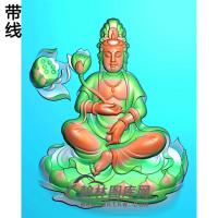 手持莲花坐观音菩萨精品挂件精雕图（LGY-109)