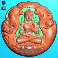 扫描观音菩萨精品挂件精雕图（LGY-110)