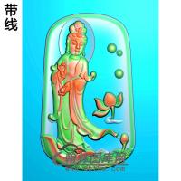 梯形观音菩萨精品挂件精雕图（OGY-155)