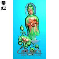 莲荷观音挂件精雕图（OGY-173)
