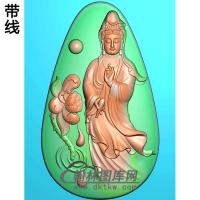 飘逸站观音挂件精雕图（OGY-191)