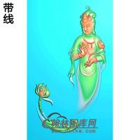 荷花如意观音菩萨精品挂件精雕图（OGY-220)