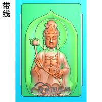 半身大势至菩萨挂件精雕图（BGY-160)