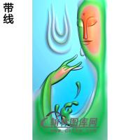 抽像侧脸观音挂件精雕图（BGY-221)