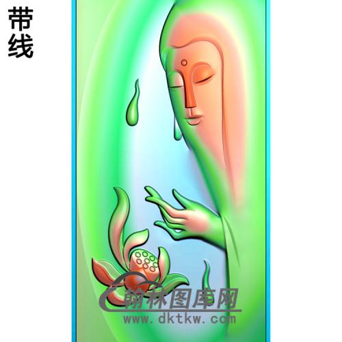 莲花半身头像观音菩萨精品挂件精雕图（BGY-218)