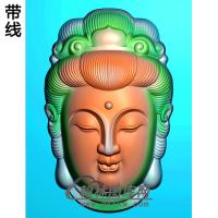 46牌观音菩萨头精品挂件精雕图（BGY-491)