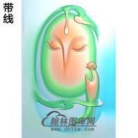 拜佛观音精品挂件精雕图（BGY-258)