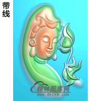 持莲花右侧观音菩萨头精品挂件精雕图（BGY-474)