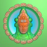 带边观音挂件精雕图（BGY-513)