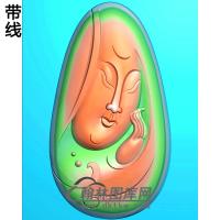 抽象观音挂件精雕图（BGY-543)