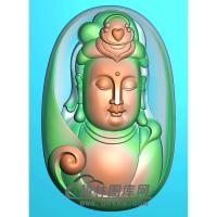 观音菩萨头精品挂件精雕图（BGY-324)