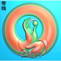 观音佛手挂件浮雕图（FS-029)