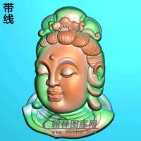 观音头精品挂件精雕图（BGY-334)