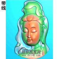 观音菩萨头精品挂件精雕图（BGY-546)