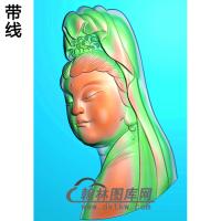 观音菩萨头精品挂件精雕图（BGY-553)