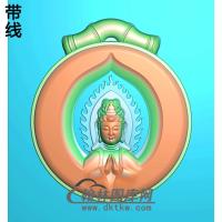 竹节头观音挂件精雕图（BGY-268)