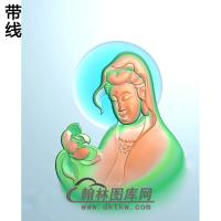 观音菩萨头像半身精品挂件精雕图（BGY-289)
