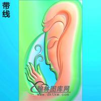 观音挂件精雕图（BGY-570)