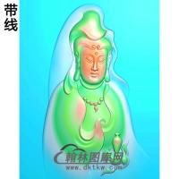 观音菩萨头像半身精品挂件精雕图（BGY-593)