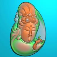 持珠观音挂件精雕图（BGY-630)