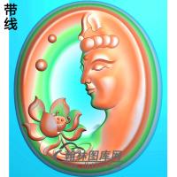 观音菩萨头像半身精品挂件精雕图（BGY-637)