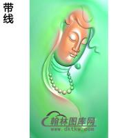 方形观音挂件精雕图（BGY-461)