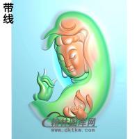 莲花观音菩萨精品挂件精雕图（BGY-245)