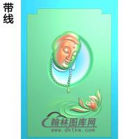 精品莲花观音挂件精雕图（BGY-488)