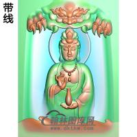 兽头观音菩萨挂件精雕图（BGY-374)