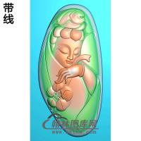 随形手提莲花观音挂件精雕图（BGY-384)