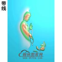 右侧莲花观音挂件精雕图（BGY-411)